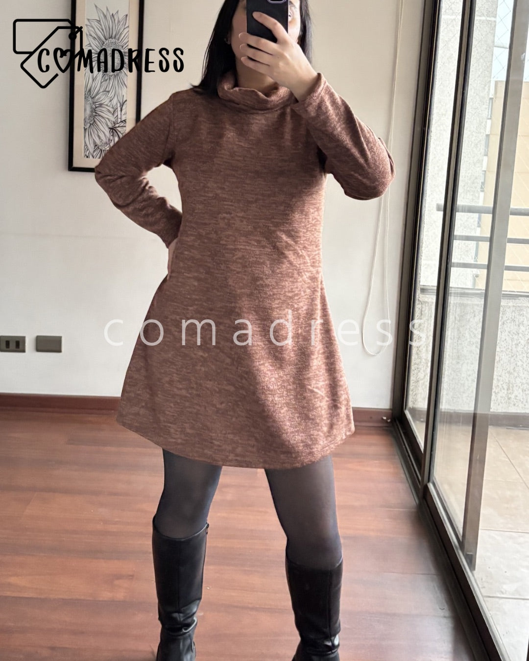 Vestido Lanilla Café