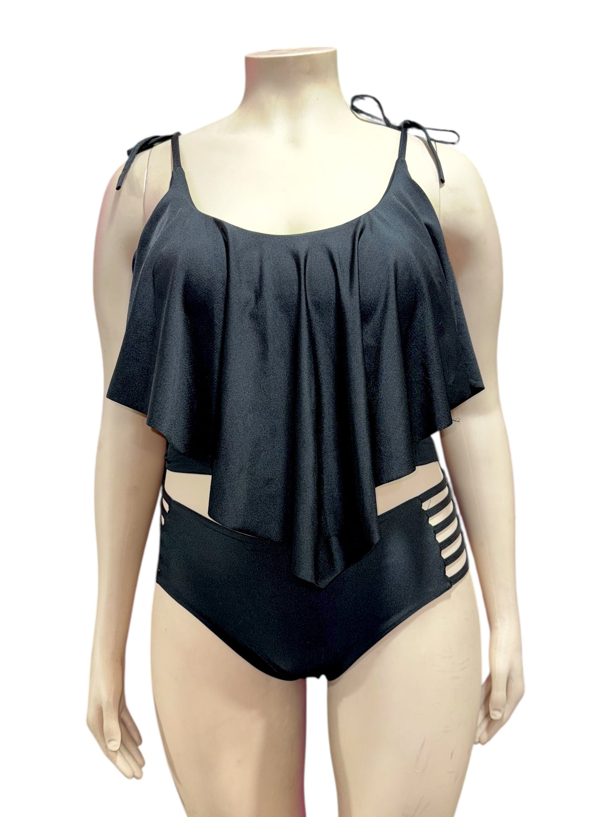 Top XL Bikini Largo amarras Negro