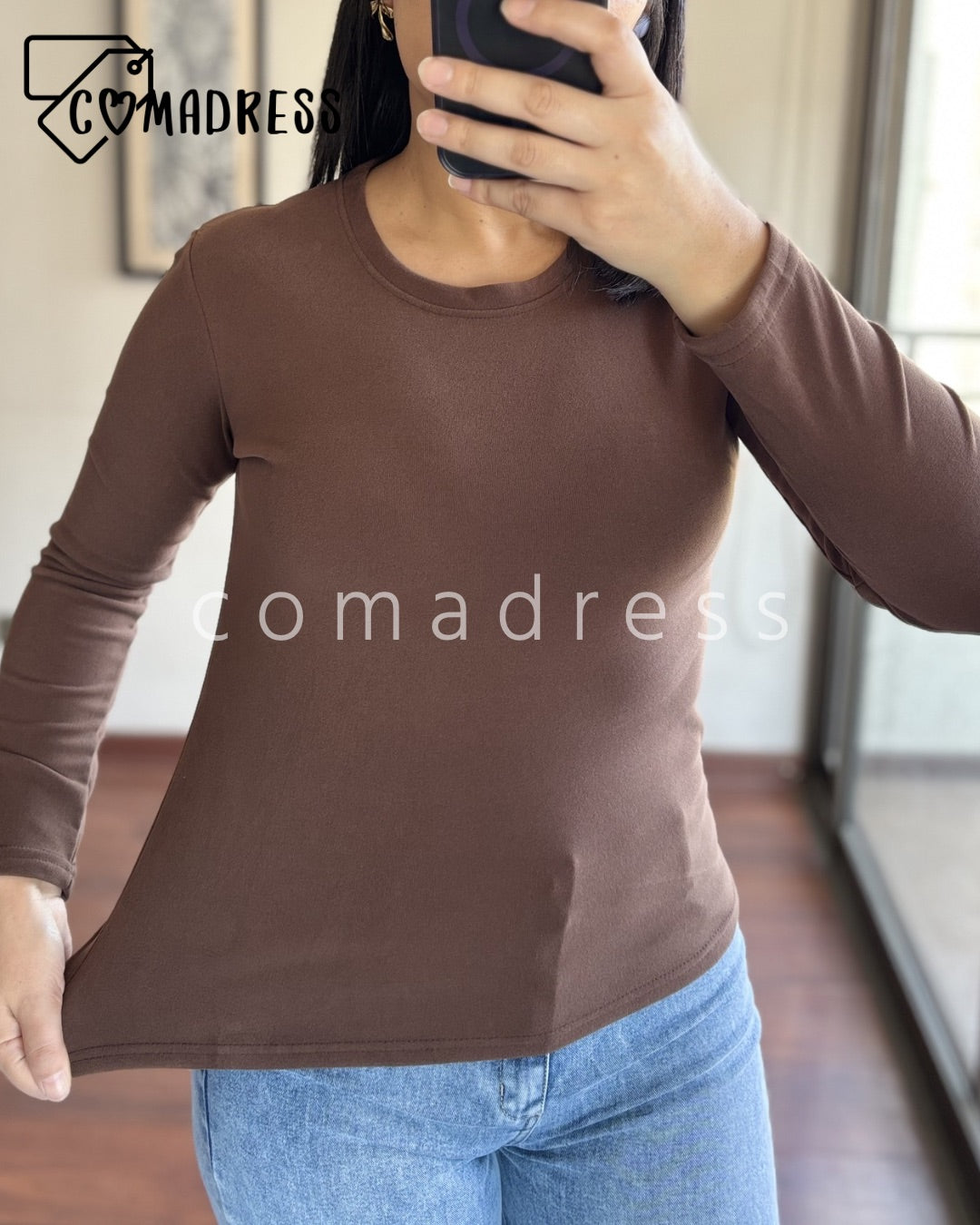 Camiseta Premium Algodón Marrón