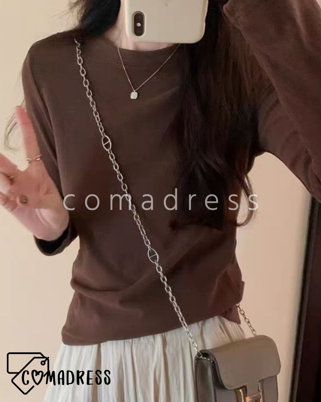Camiseta Premium Algodón Marrón