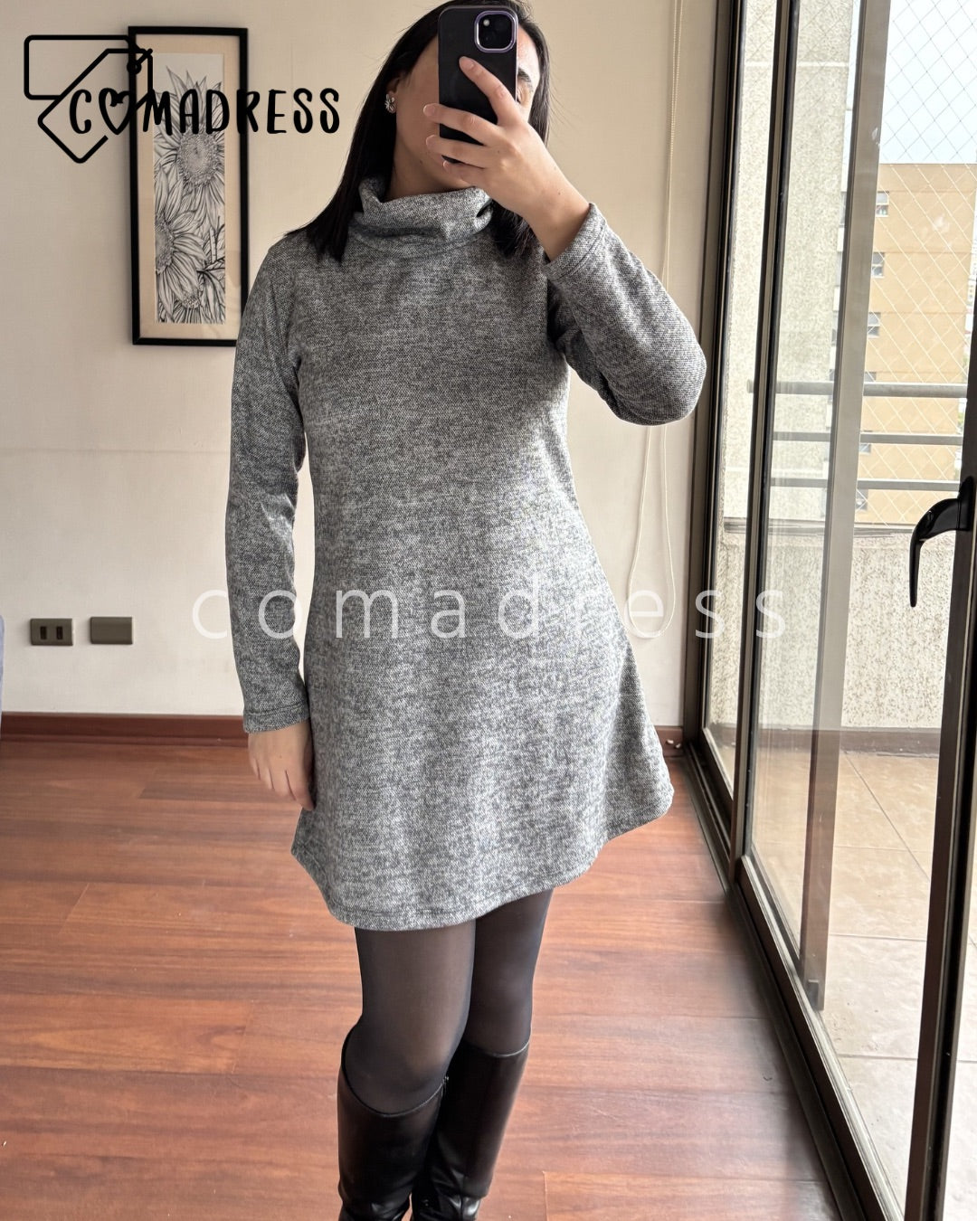 Vestido Lanilla Gris