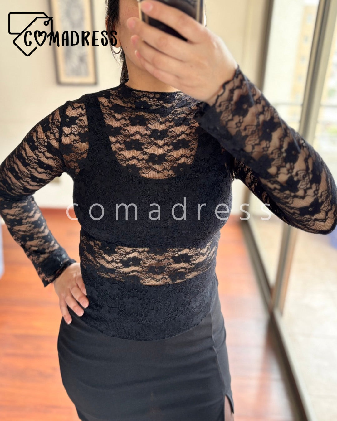 Polera Encaje M/Larga
