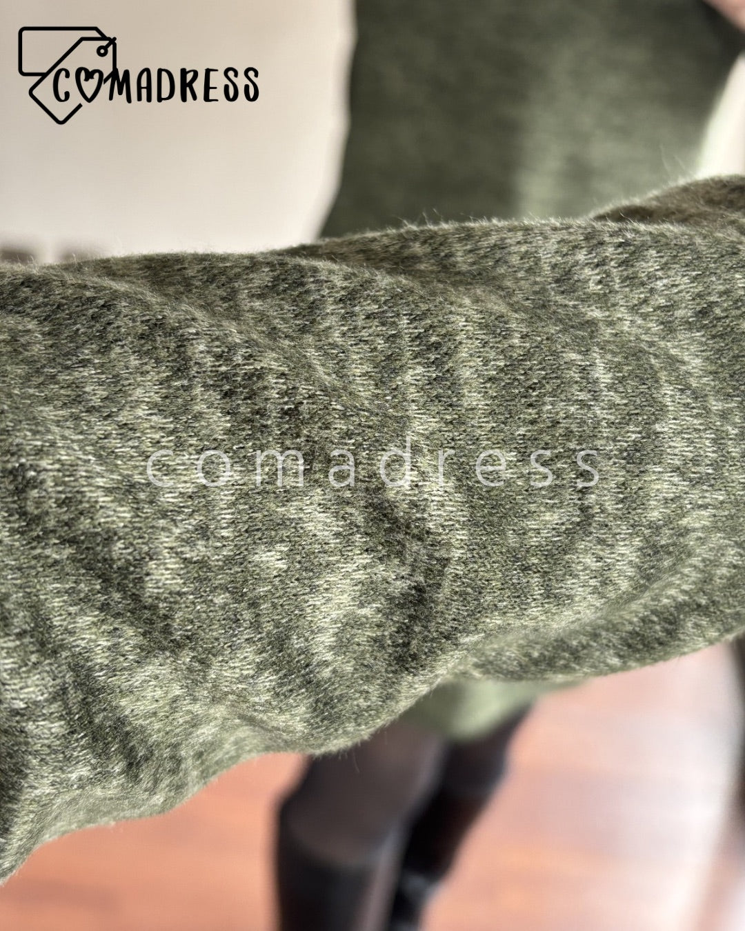 Vestido Lanilla Verde Militar