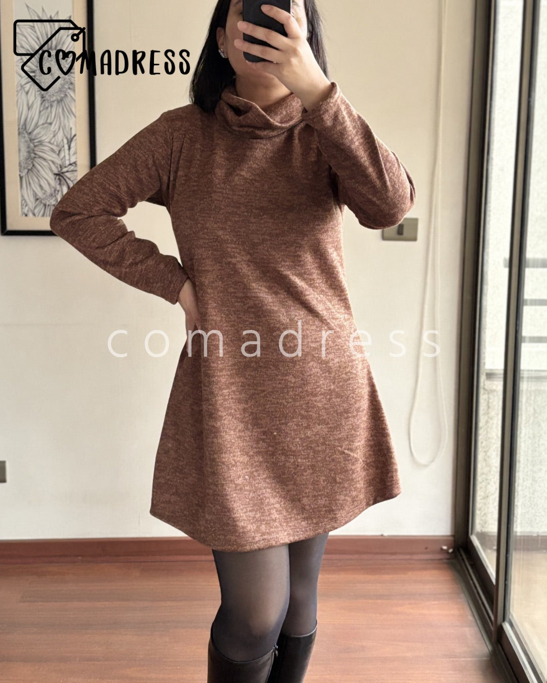Vestido Lanilla Café