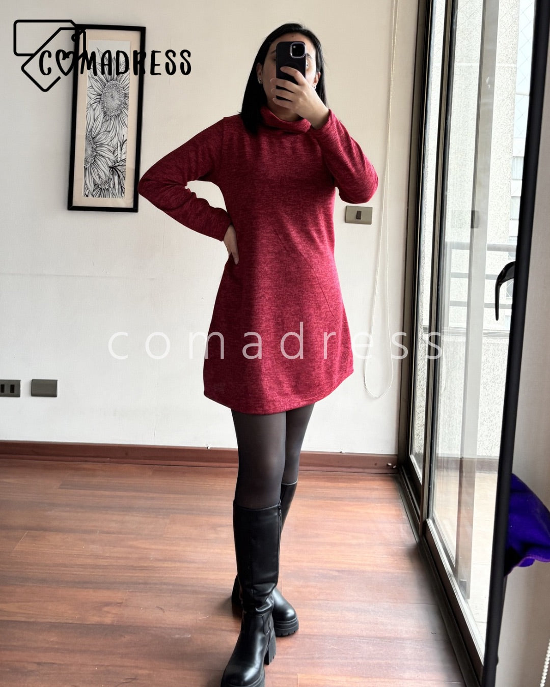 Vestido Lanilla Rojo Italiano