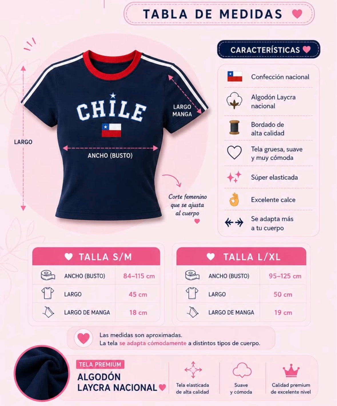 Polera Baby Tee Chile