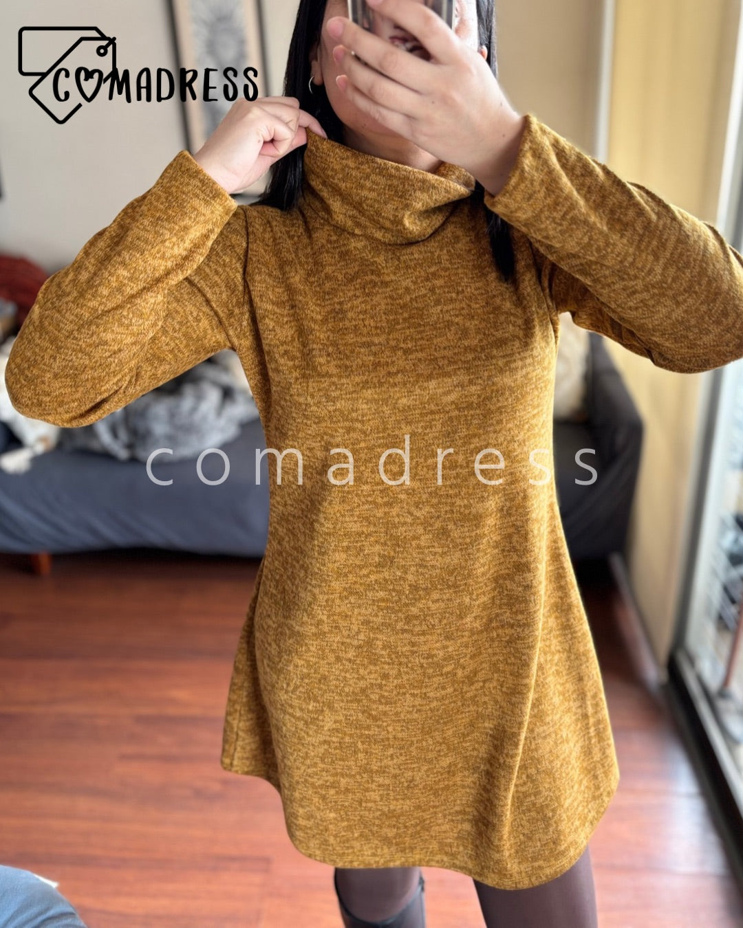 Vestido Lanilla Mostaza