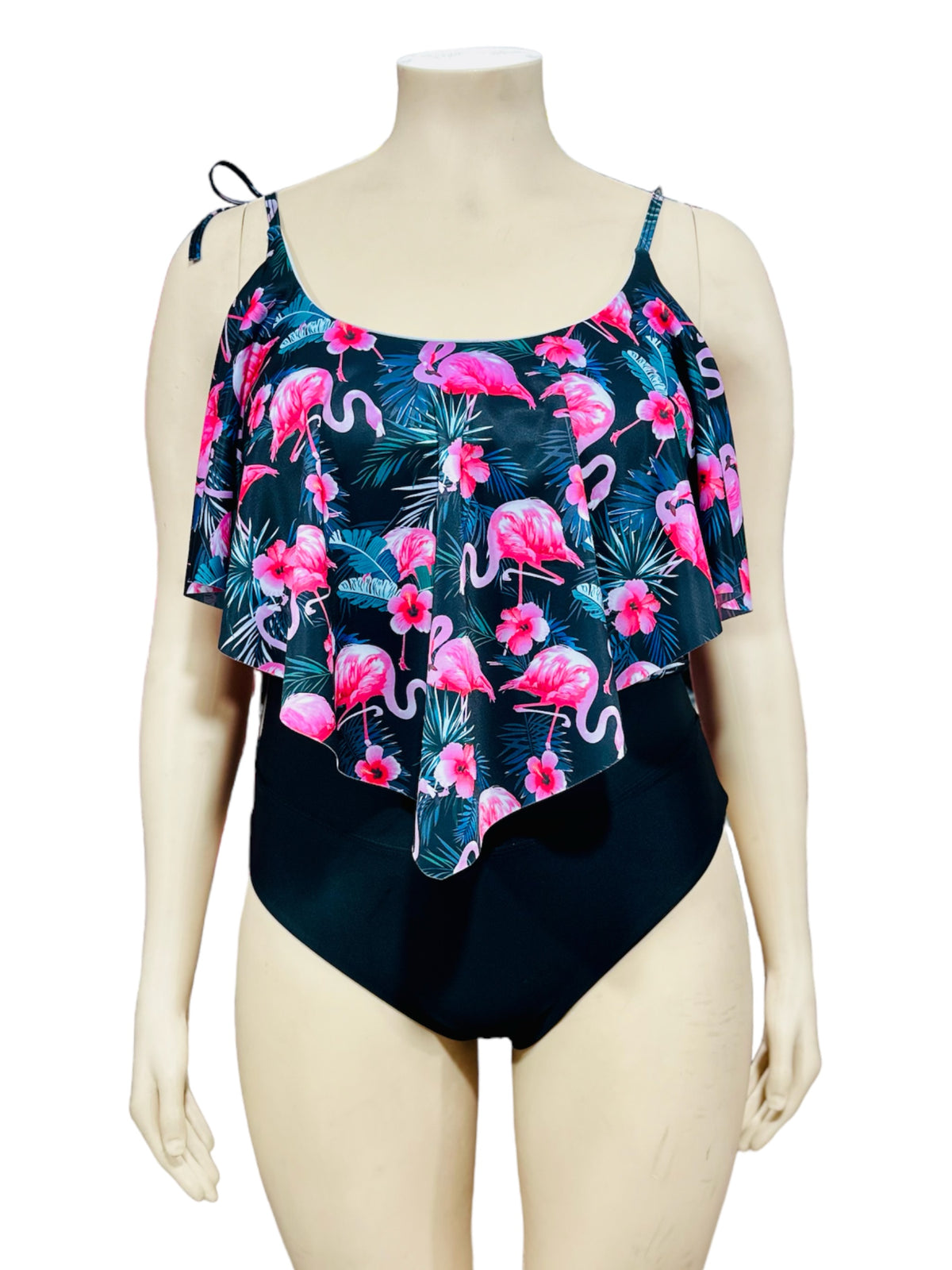 Top XL Bikini Largo amarras Flamenco Oscuro