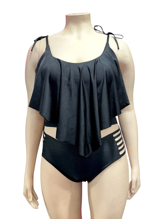 Top XL Bikini Largo amarras Negro